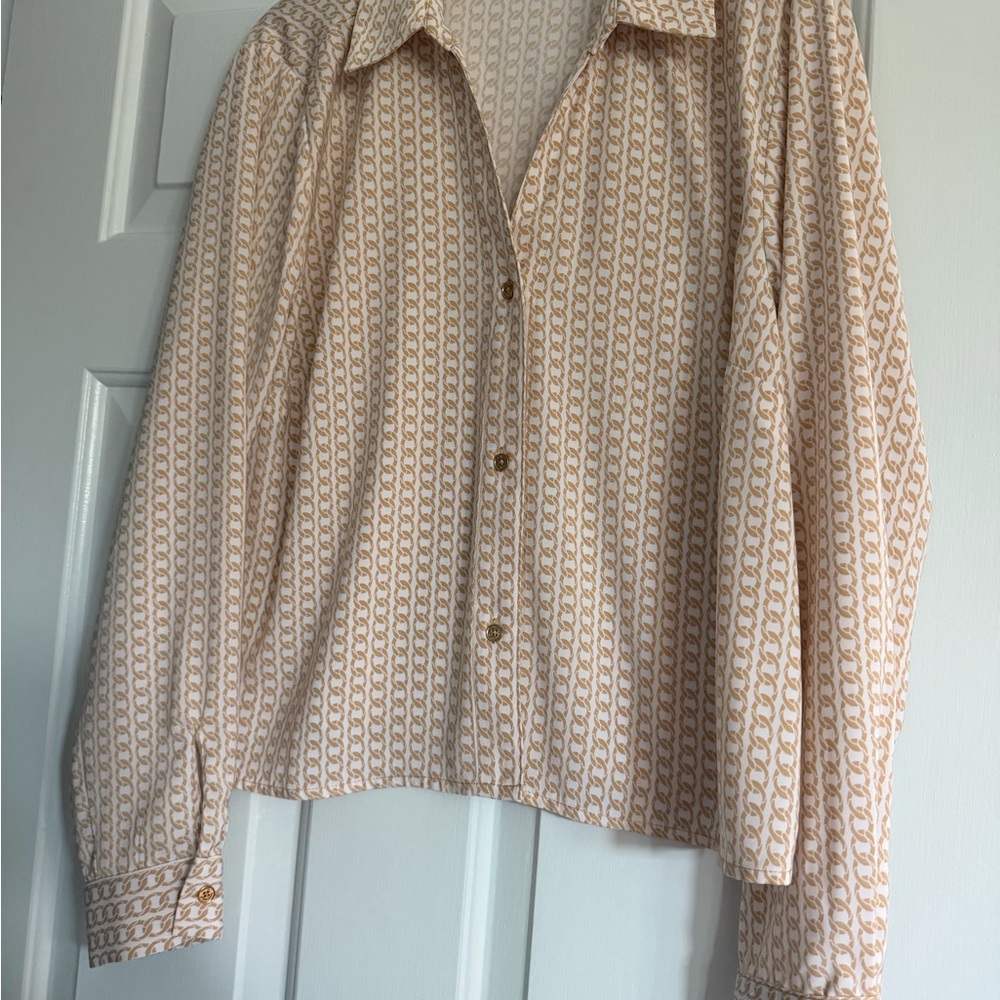 Michael Kors Beige Patterned Shirt - image 1